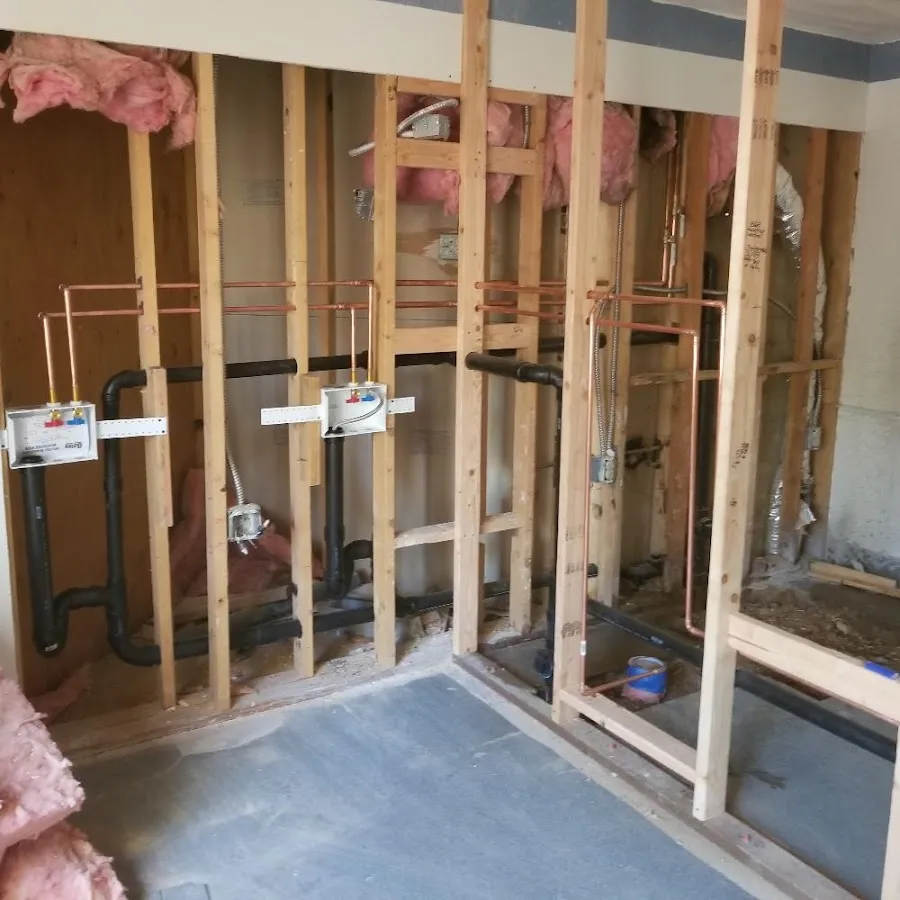 Copper pipe rough-in and plumbing installation in West Deptford
